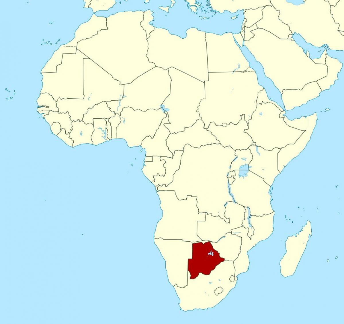 mapa Botswany na świat