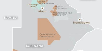 Mapa maun w Botswanie